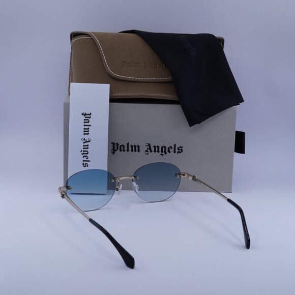 Palm Angels PERI10H CRYSTAL 7644 Oval Sunglasses - Gold/Blue Gradient - Picture 6 of 10